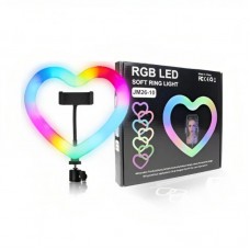 Кільцева RGB LED лампа 26см у формі серця JM26 для фото та відео