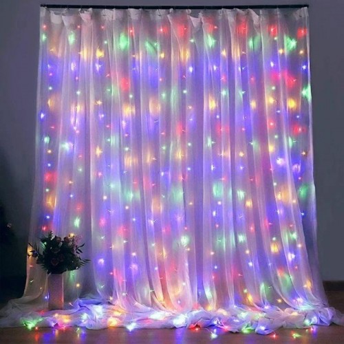 Гирлянда Штора от сети, 3х2 м, 272 Led, Разноцветный, AD-50543 Гирлянда Штора от сети, 3х2 м, 272 Led, Разноцветный, AD-50543