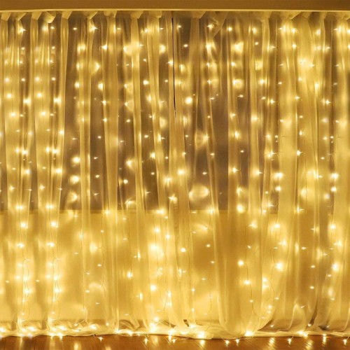 Гірлянда штора від мережі 3х1, 5 м, 240 LED, Тепле світло