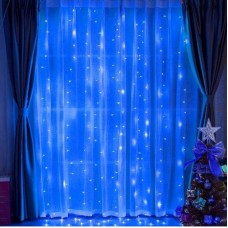 Гирлянда штора от сети 3х1,5 м, 240 LED, Синий свет