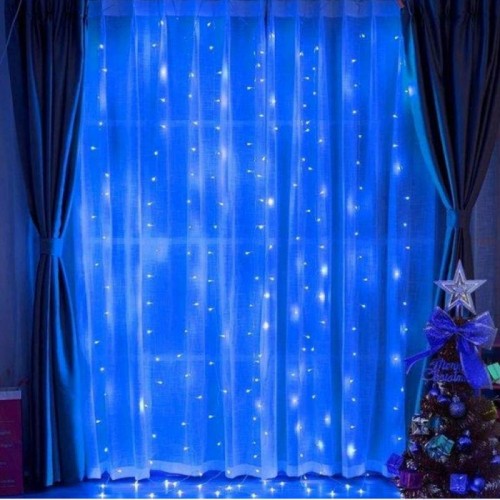 Гирлянда штора от сети 3х1,5 м, 240 LED, Синий свет