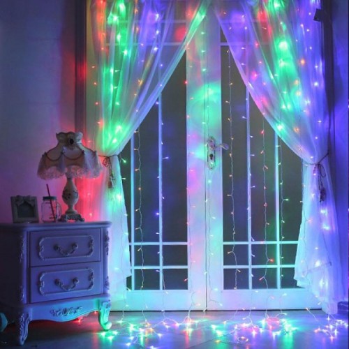 Гірлянда штора від мережі, 3х3м, 360 LED, AD-50568, Різнокольорове світло Гірлянда штора від мережі, 3х3м, 360 LED, AD-50568, Різнокольорове світло