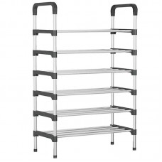 Полиця для взуття 6 секцій 105х54х25см New Shoe Rack чорна