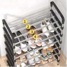 Полиця для взуття 6 секцій 105х54х25см New Shoe Rack чорна