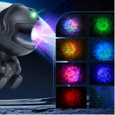 Лазерний нічник-проектор зоряного неба Космонавт чорний з USB та пультом