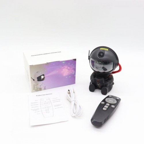 Лазерный ночник-проектор звездного неба Космонавт, с USB + пульт, Черный Лазерный ночник-проектор звездного неба Космонавт, с USB + пульт, Черный