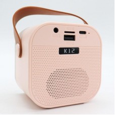 Дитяче караоке К12 з 2 мікрофонами рожеве - Bluetooth колонка