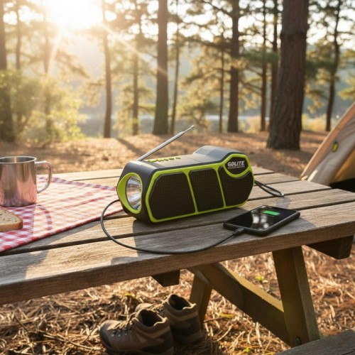 Портативна сонячна станція з повербанком 7 Вт, 1500 mAh, GD-LITE-11, Жовтий