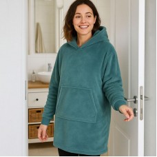 Плед толстовка з капюшоном (100х80см) HUGGLE HOODIE, Зелений / Плед-худі / Оверсайз толстовка плед з капюшоном