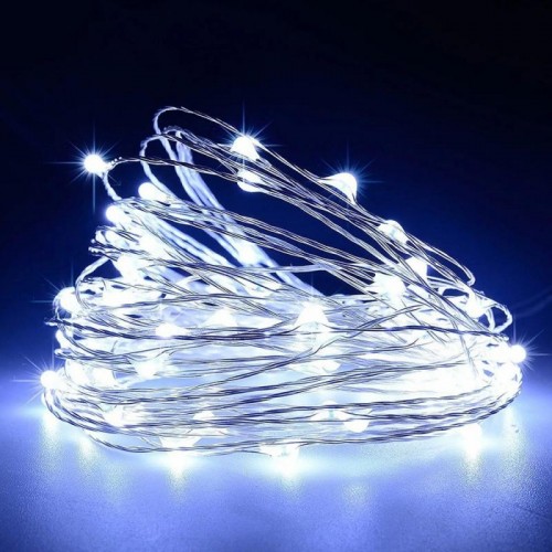 Гирлянда нить Роса от USB, 50м, 500LED + пульт, Холодный белый Гирлянда нить Роса от USB, 50м, 500LED + пульт, Холодный белый