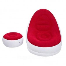 Надувний диван-крісло з пуфиком для ніг 99х130х76см Air Sofa, Червоний