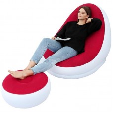 Надувний диван-крісло з пуфиком для ніг 99х130х76см Air Sofa, Червоний