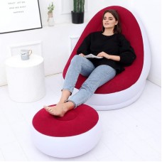 Надувний диван-крісло з пуфиком для ніг 99х130х76см Air Sofa, Червоний
