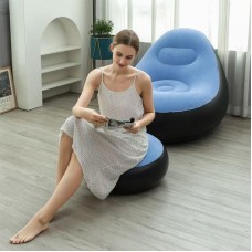 Надувне крісло з пуфиком 2в1 (116х98х83см, до 100кг) Air Sofa + насос, Блакитний
