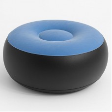 Надувне крісло з пуфиком 2в1 (116х98х83см, до 100кг) Air Sofa + насос, Блакитний