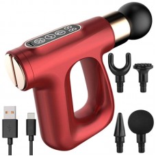 Ручний масажер для тіла 4в1 акумуляторний, від USB, HB-007, Червоний