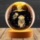 Декоративный 3D ночник хрустальный шар, от USB, Медузы