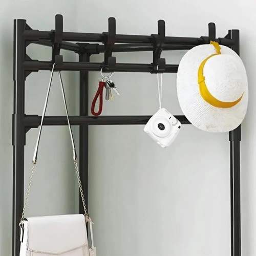 Кутова вішалка для одягу та взуття 170х43х43см, 3 полиці, Corner coat rack, Чорна Кутова вішалка для одягу та взуття 170х43х43см, 3 полиці, Corner coat rack, Чорна