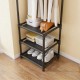 Кутова вішалка для одягу та взуття 170х43х43см, 3 полиці, Corner coat rack, Чорна