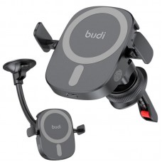 Автомобильный держатель с беспроводной зарядкой 15W, Budi CM570B