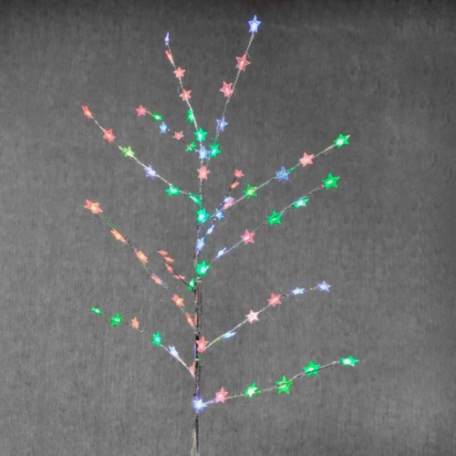 Дерево-гирлянда со звездами, от сети, 1,5м, 72LED, A-32, Мультиколор