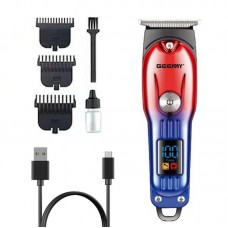 Аккумуляторная машинка для стрижки с дисплеем, 3 насадки, Geemy GM-8036
