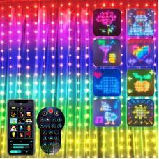 Смарт гірлянда Штора від USB 2х2м 400 LED з пультом Різнокольорова