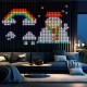 Смарт гірлянда Штора від USB, 2х2м, 400 LED, з пультом, Різнокольорова