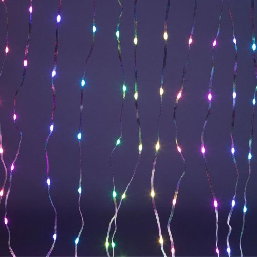 Смарт гірлянда Штора від USB, 2х2м, 400 LED, з пультом, Різнокольорова