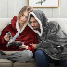 Плед-толстовка HUGGLE HOODIE чорна 80х100 см з капюшоном