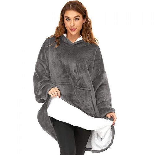 Плед жіноча толстовка з капюшоном (100х80см) HUGGLE HOODIE, Сірий Плед жіноча толстовка з капюшоном (100х80см) HUGGLE HOODIE, Сірий