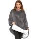 Плед жіноча толстовка з капюшоном (100х80см) HUGGLE HOODIE, Сірий