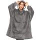 Плед жіноча толстовка з капюшоном (100х80см) HUGGLE HOODIE, Сірий