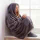Плед жіноча толстовка з капюшоном (100х80см) HUGGLE HOODIE, Сірий