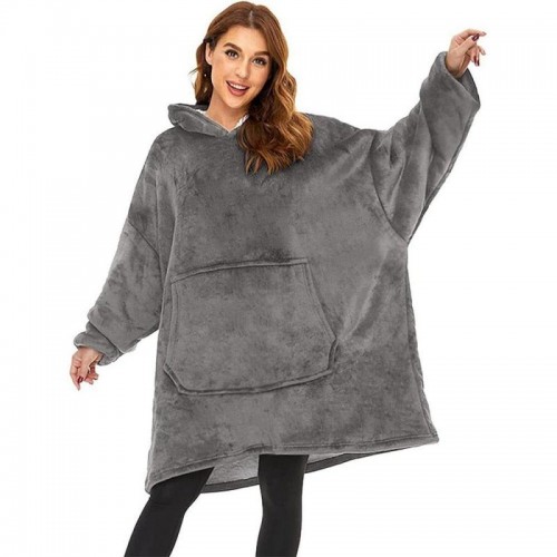 Плед жіноча толстовка з капюшоном (100х80см) HUGGLE HOODIE, Сірий Плед жіноча толстовка з капюшоном (100х80см) HUGGLE HOODIE, Сірий