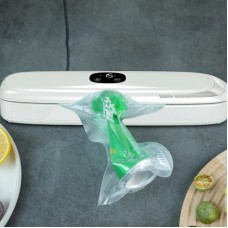 Вакуумний упаковувач харчових продуктів з дисплеєм від мережі + 5 пакетів Vacuum Sealer білий