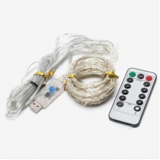 Гірлянда штора водопад 3x2м USB з пультом білий світ