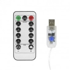 Гірлянда штора водопад 3x2м USB з пультом білий світ