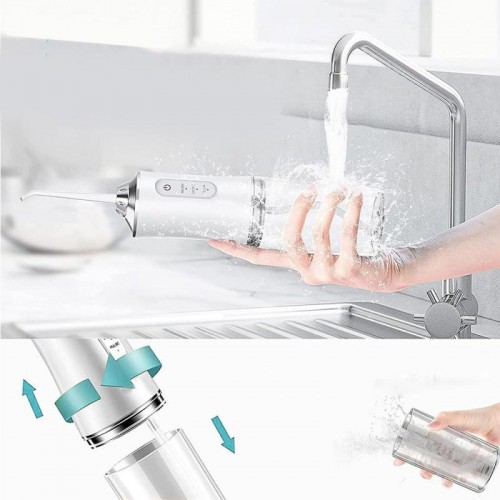 Портативний іригатор для ротової порожнини 230 мл Portable Oral Irrigator, Білий / Акумуляторний іригатор для зубів Портативний іригатор для ротової порожнини 230 мл Portable Oral Irrigator, Білий / Акумуляторний іригатор для зубів