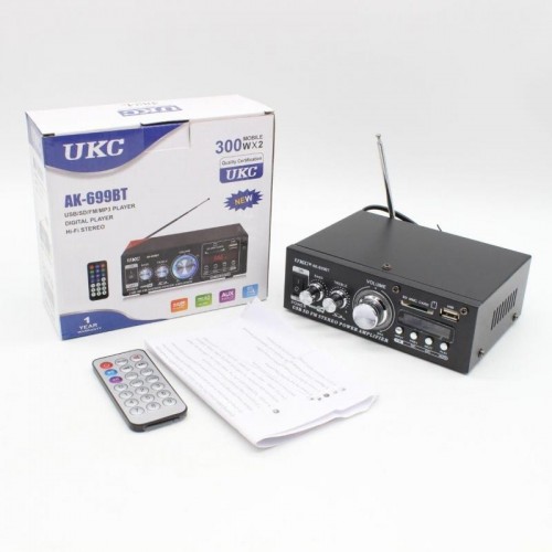 Усилитель звука двухканальный с USB и Bluetooth + пульт ДУ, UKC AK-699BT Усилитель звука двухканальный с USB и Bluetooth + пульт ДУ, UKC AK-699BT