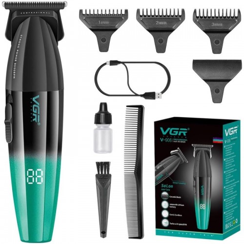 Акумуляторна машинка для стрижки + 4 насадки, з USB, VGR V906