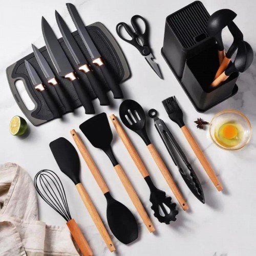 Набір кухонного приладдя, 19 предметів Kitchen Set, Чорний