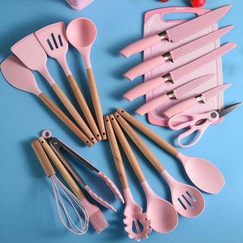 Набір кухонного приладдя, 19 предметів Kitchen Set, Рожевий