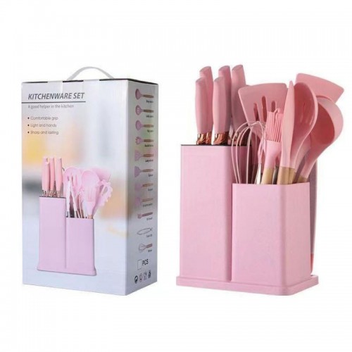 Набір кухонного приладдя, 19 предметів Kitchen Set, Рожевий