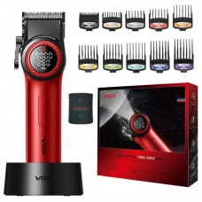 Аккумуляторная машинка для стрижки 10 насадок, с USB, VGR V-001, Красный