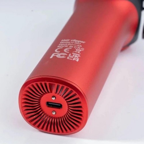 Акумуляторна машинка для стрижки 10 насадок, з USB, VGR V-001, Червоний