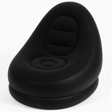 Надувне крісло з пуфиком 2в1 (116х98х83см, до 100кг) Air Sofa + насос, Чорний