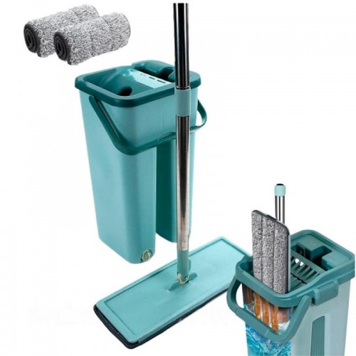Набор швабра лентяйка + ведро 2 в 1, 3,5л, Scratch Cleaning Mop, Бирозовая