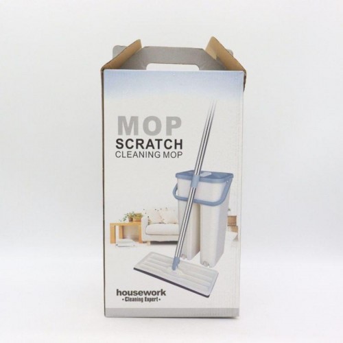 Набор швабра лентяйка + ведро 2 в 1, 3,5л, Scratch Cleaning Mop, Бирозовая