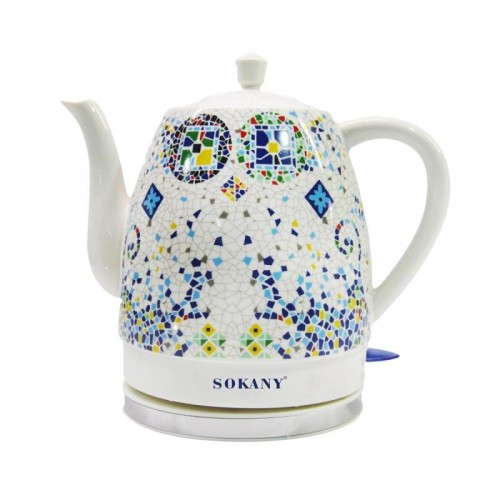 Электрочайник керамический дисковый 1,5л, мозаика, SOKANY SK-09008